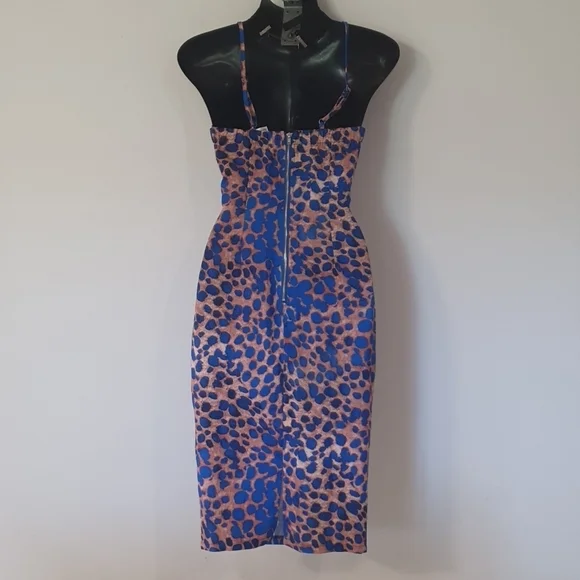 Angel Biba NEW Size 6 Dress Blue Tan RRP $69 - Picture 4 of 10
